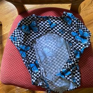 Butterfly checkered crop top from Rue21